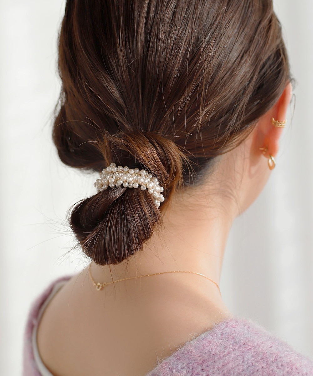 シュシュ  ヘアゴム  セレモニーセット 2個セット】ロングリボン/ツインリボン/ミニシュシュ（ヘアゴム