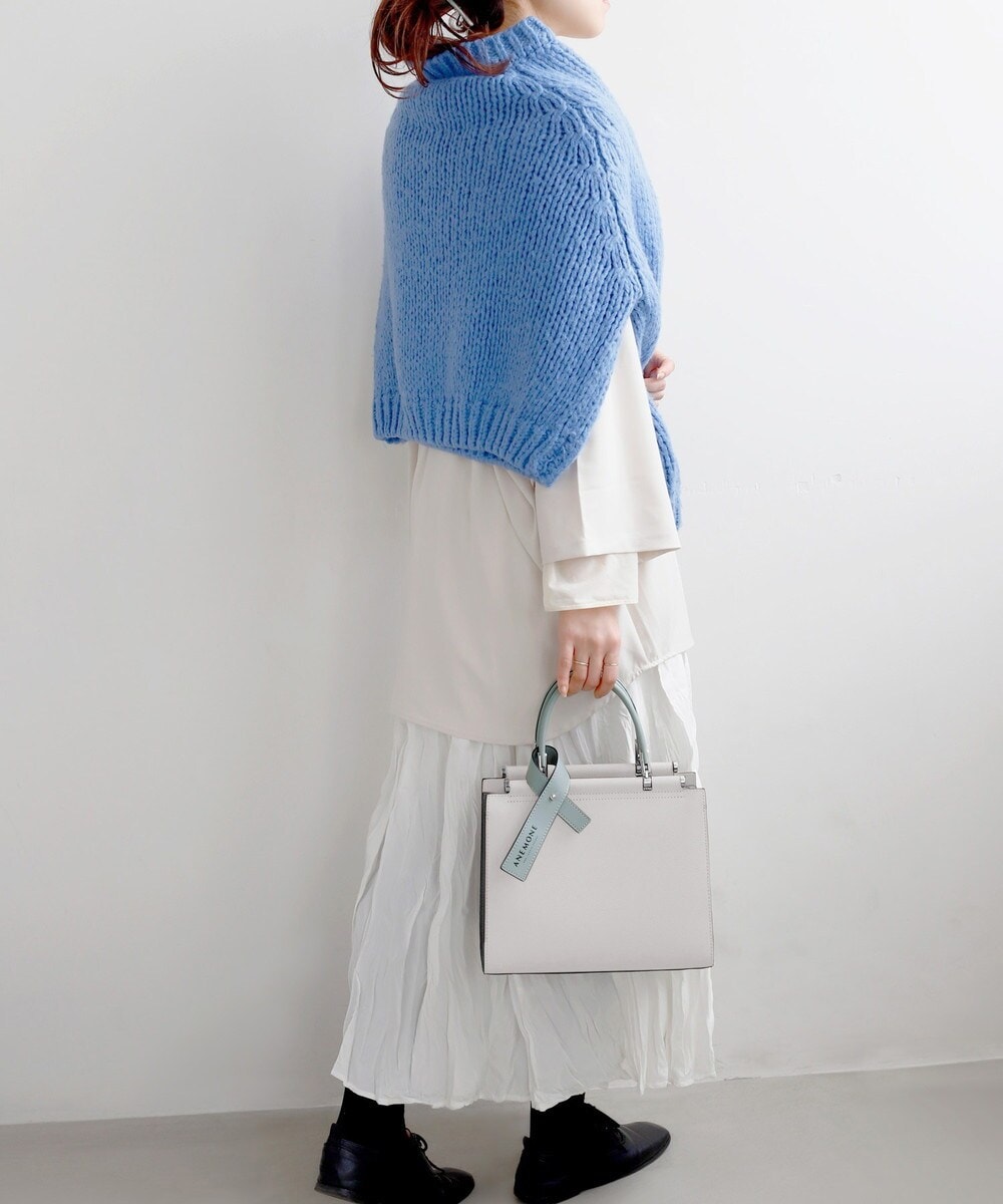 美品　アネモネ　パフィバッグ　ホワイトグレー　ショルダー　2way 美品アネモネパフィバッグホワイトグレーショルダー2way