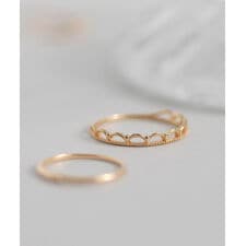 【ギフトボックス付】ミル打ちクラウンリング[K10]