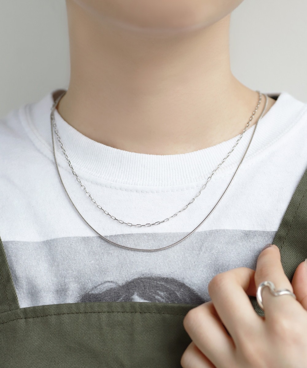 K18WG ダイヤモンド ネックレス ツイストチェーン 華奢 プチ 18金