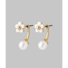 フラワー×パール2WAYバックキャッチピアス