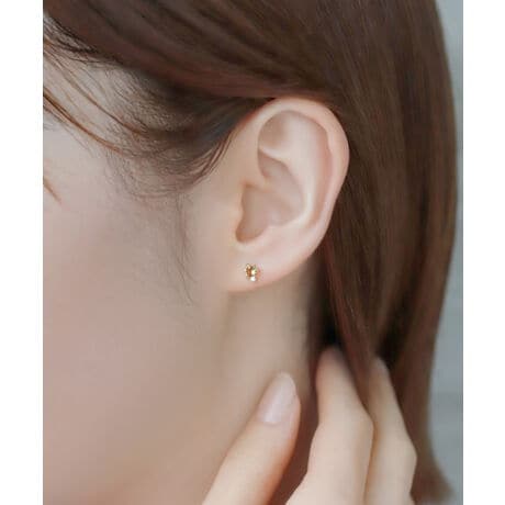 天然石ハートピアス