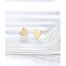 ハートプレートピアス[K10]