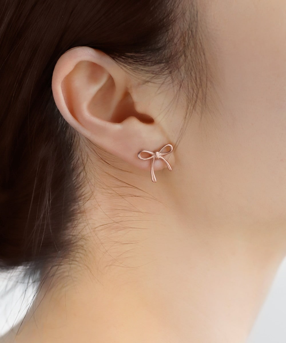 【ステンレス】メタルリボンピアス