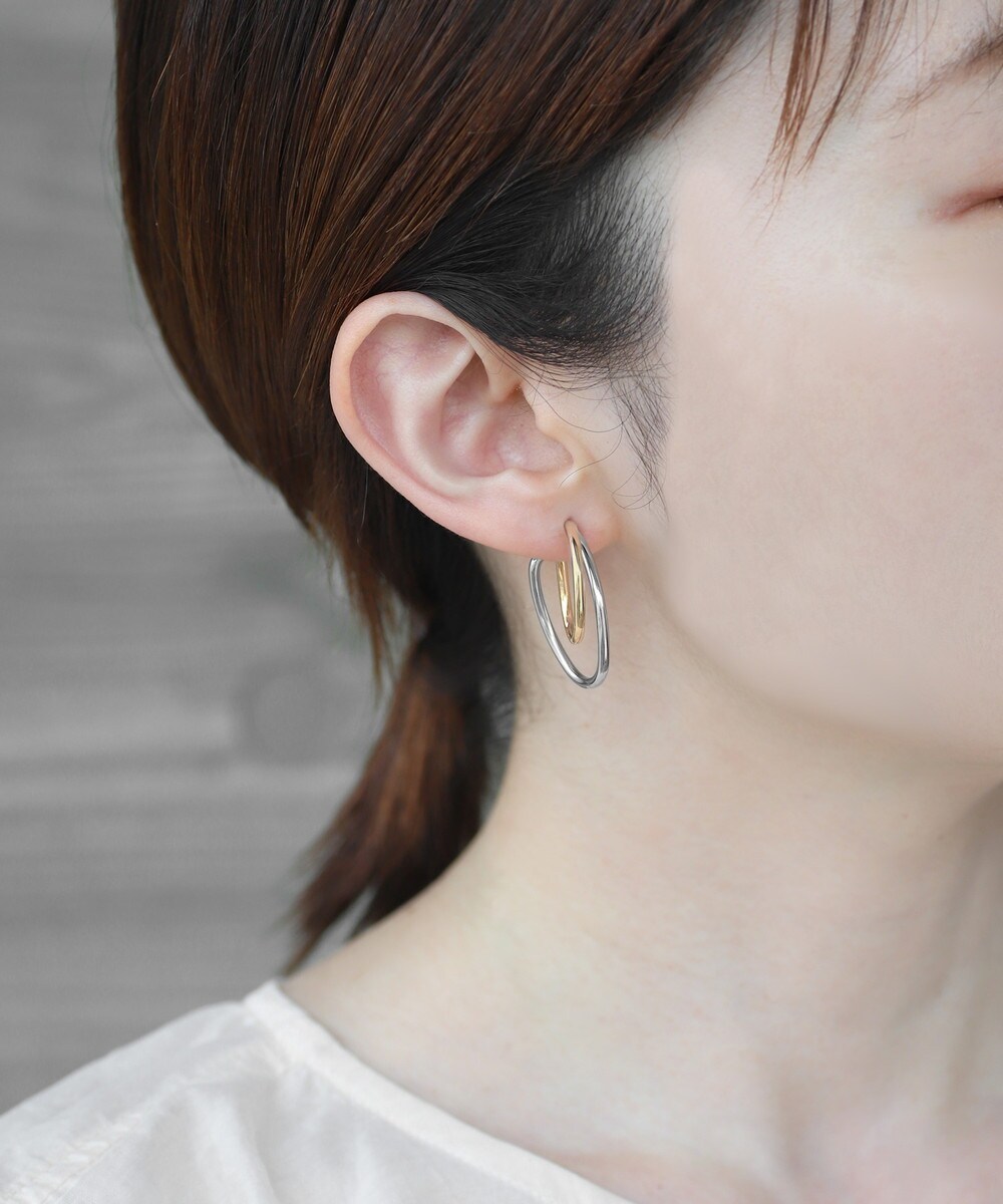 アガット フープピアス ゴールド イヤリング 3センチ