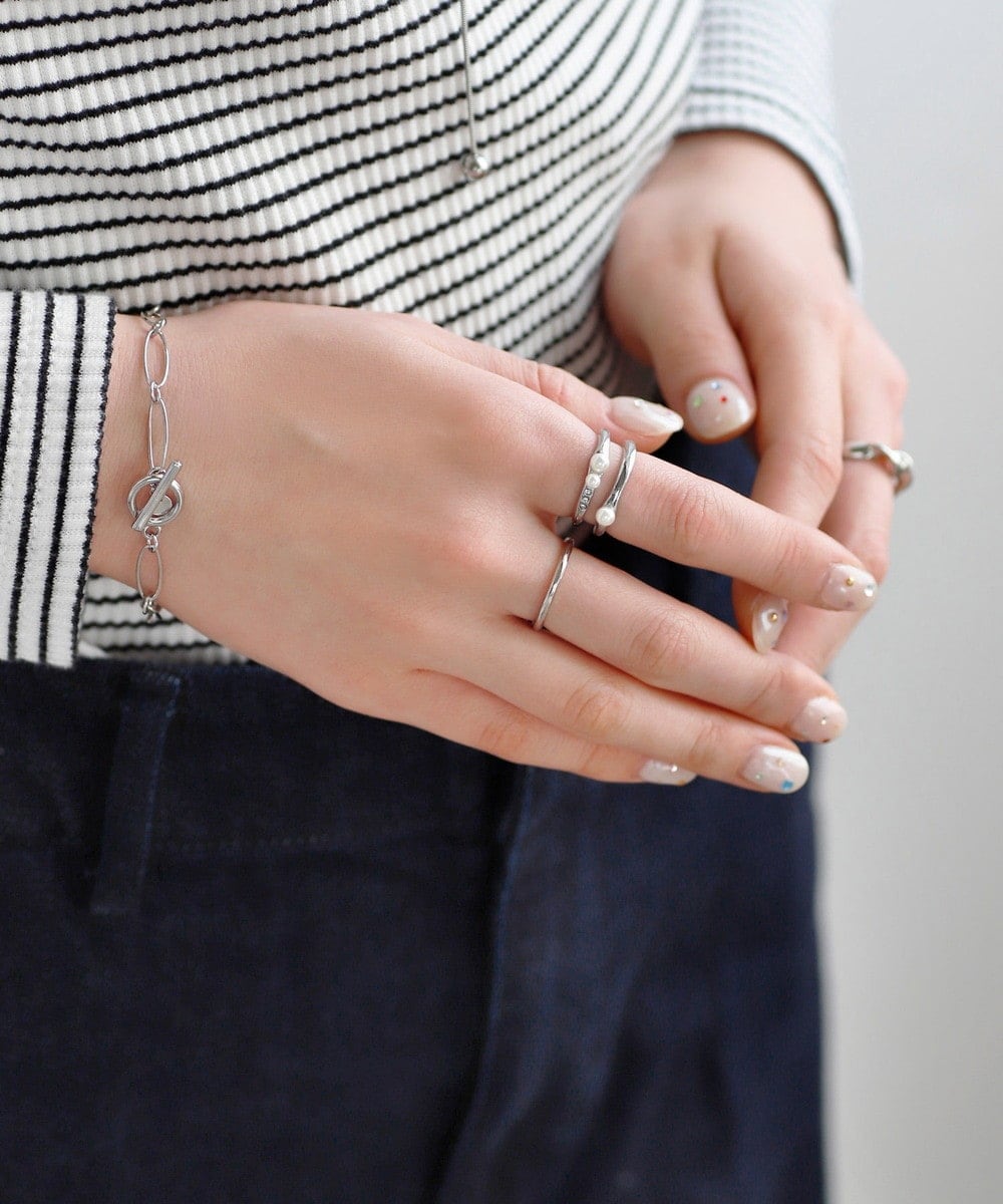 【ANEMONE】 K10 一粒ダイヤウェーブリング　11号 ANEMONE k10 YG クロスウェーブリング 11号 ギフトボックス付】一粒