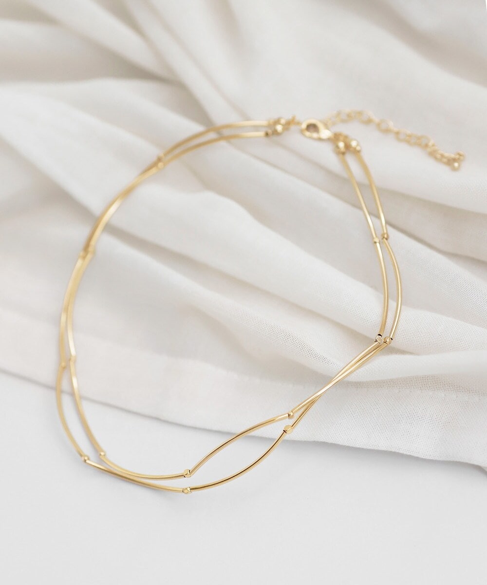 ウェーブ2連ネックレス