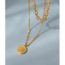 【ステンレス】コイン×チェーン3WAYネックレス