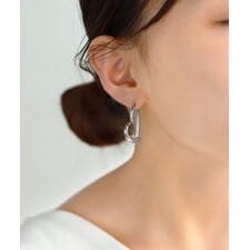 【ステンレス】ハートラインバックキャッチピアス