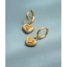 【ステンレス】ハートフープピアス