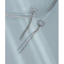 ビジュー×ボールチェーン2WAYフープピアス