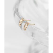 ビジューラインピアス[K10]