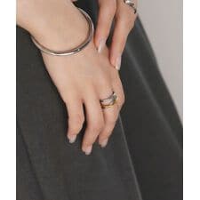 【ステンレス】コンビカラークロスラインリング