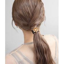 アネモネ(ANEMONE)のパール×メタルフラワーヘアゴム