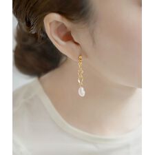 パール×チェーンモチーフピアス