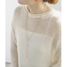 パール×ミックスチェーンY字ネックレス