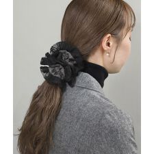 デニム調×レースシュシュ