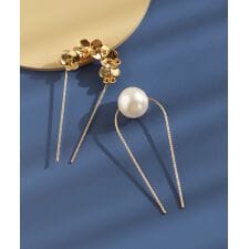 パール×メタルフラワーUピン[2本セット]