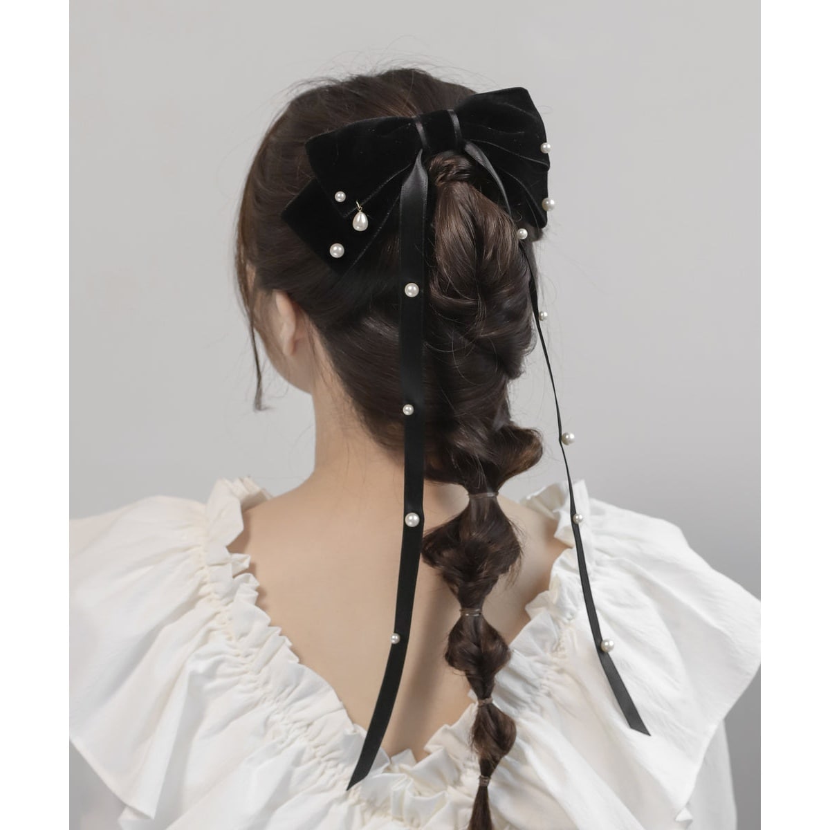 本日限定価格！新品未使用　パール　リボンバレッタ ブラック パールリボンバレッタ[Hanayome] | アネモネ(ANEMONE) | マルイウェブ