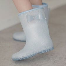 ラメリボン レインブーツ