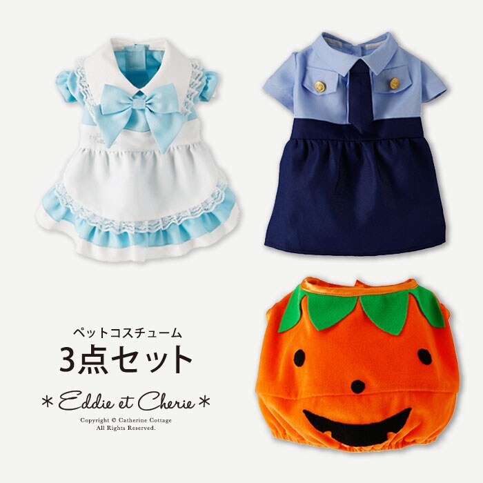 ハロウィン、ストライプアリス(ブルー)わんちゃん猫ちゃん用首輪