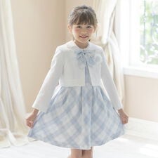 丸襟チェックワンピースとノーカラーボレロのアンサンブル
