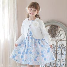 花柄ワンピース＆レース襟ボレロ セットアップ