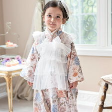 キャサリンコテージ(Catherine Cottage)のチュールフリルエプロン+着物ワンピースセット