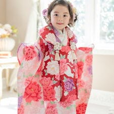 キャサリンコテージ(Catherine Cottage)の花柄織入り着物ワンピース＆同柄被布セット