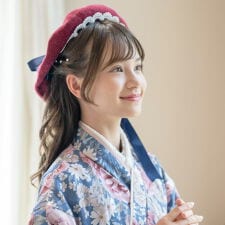 リボンレースベレー帽