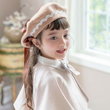 リボンレースベレー帽