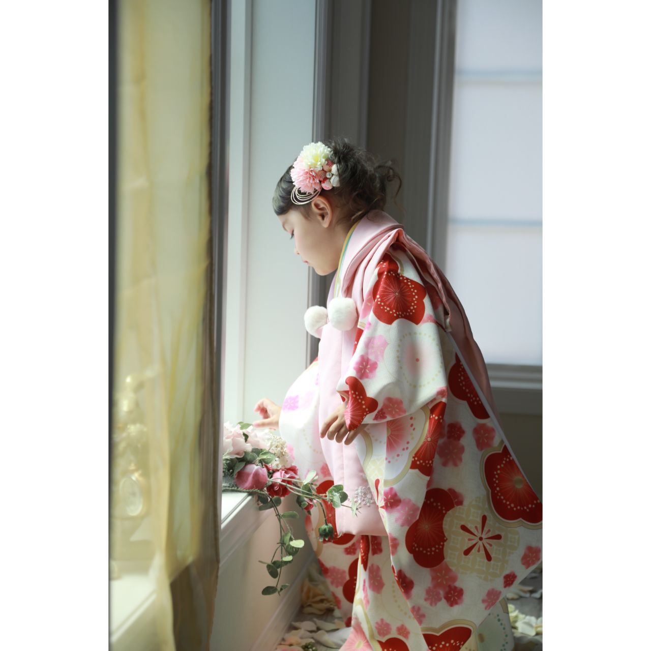キャサリンコテージ 七五三 3歳 新品 着物 753 花柄 ピンク - 和服