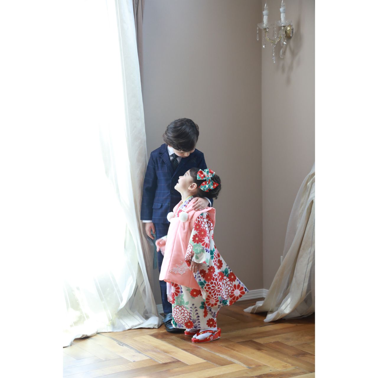 七五三】ブランド着物(ブルークロス) 3歳(100cm) お参り