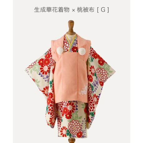七五三着物・被布セットブルー地花柄