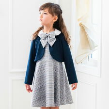 チェックジャンパースカート＆ボレロジャケットスーツセット