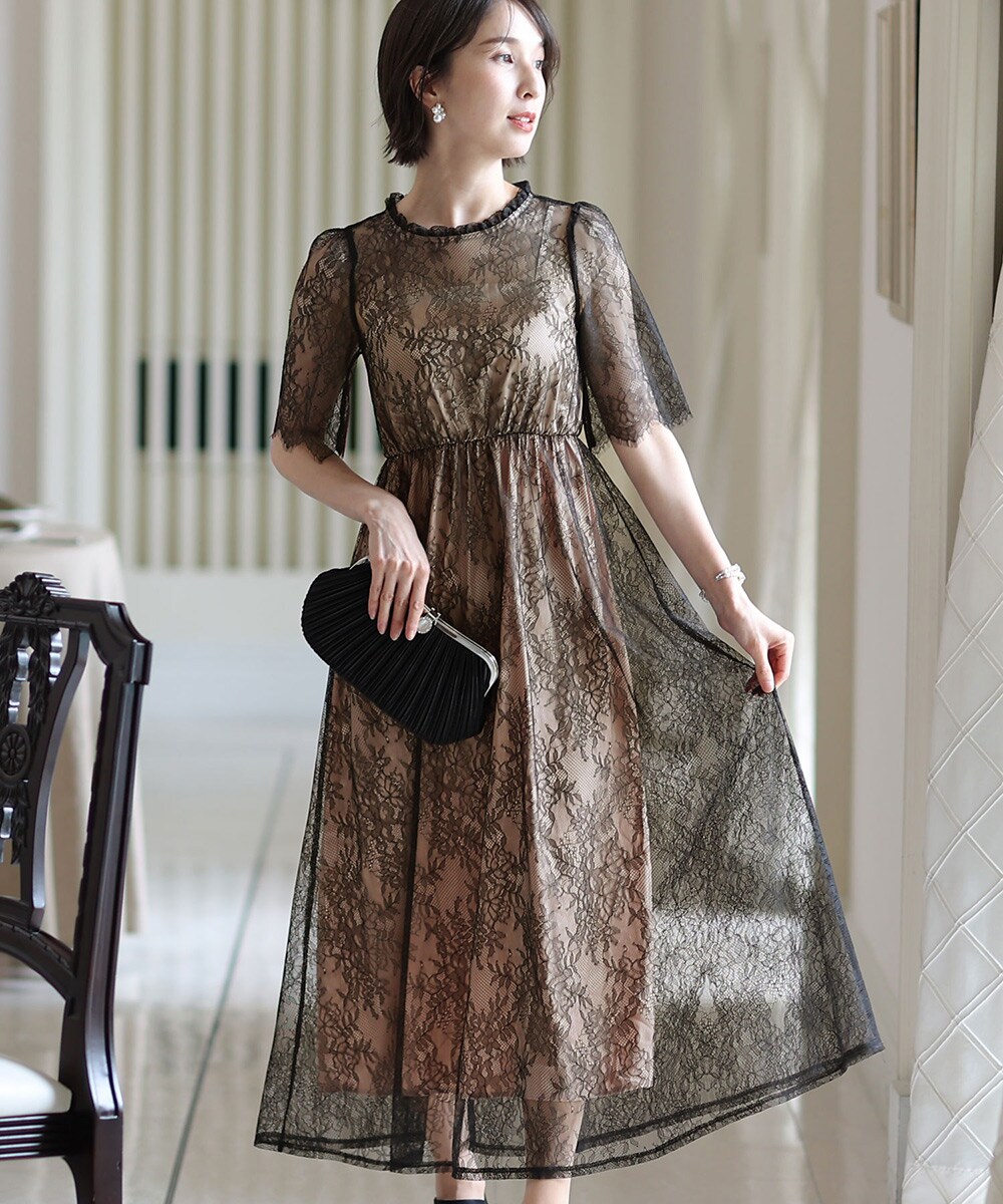 レースドットビスチェセットアップIラインドレス | レジャ(Leja