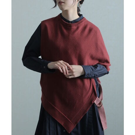 サイドベルト付きアシンメトリーベスト プールヴー Pourvous ファッション通販 マルイウェブチャネル