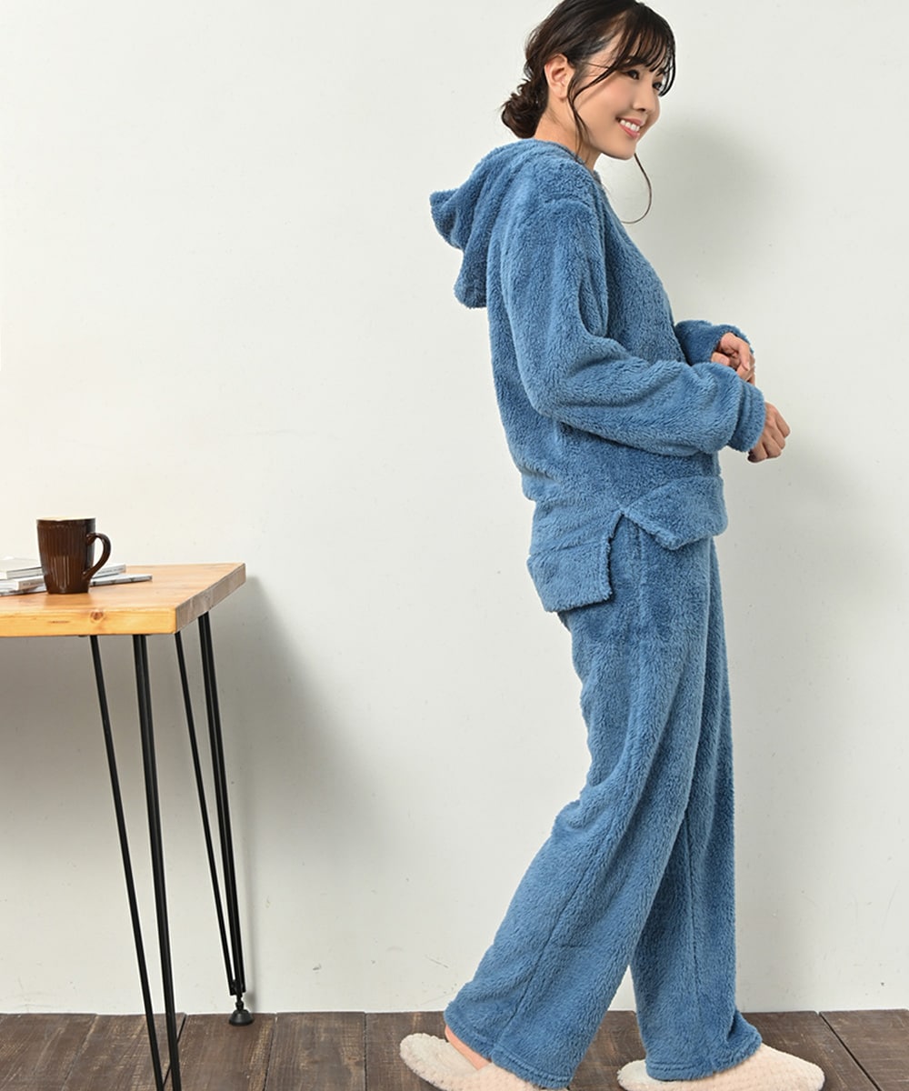 シープボアプルオーバーロングパンツ上下セット