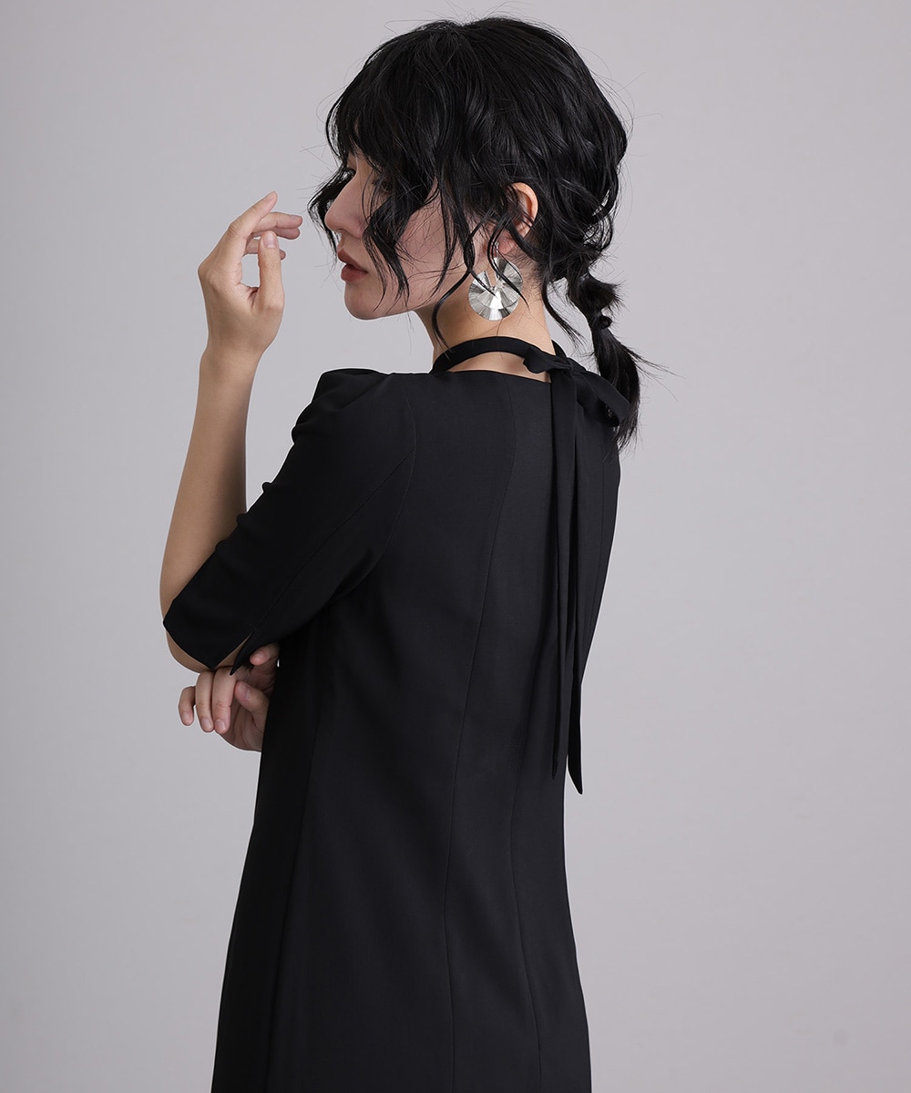 【美品】atlo 2WAY 細見え　ショート丈トップス　ドレス　ブラック 2WAYショート丈トップスドレス｜PourVous