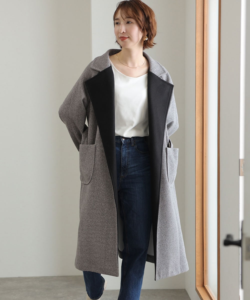 後キルティング配色コート | プールヴー(PourVous) | マルイウェブチャネル