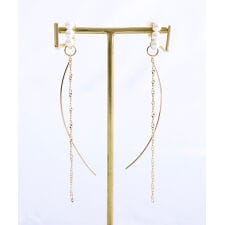 (謝恩会 お呼ばれ 二次会) パール×ロングチェーンイヤリング