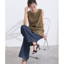 ウエストゴムストレッチデニムベイカーパンツ