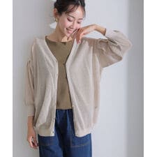 メッシュ編みVネックカーディガン