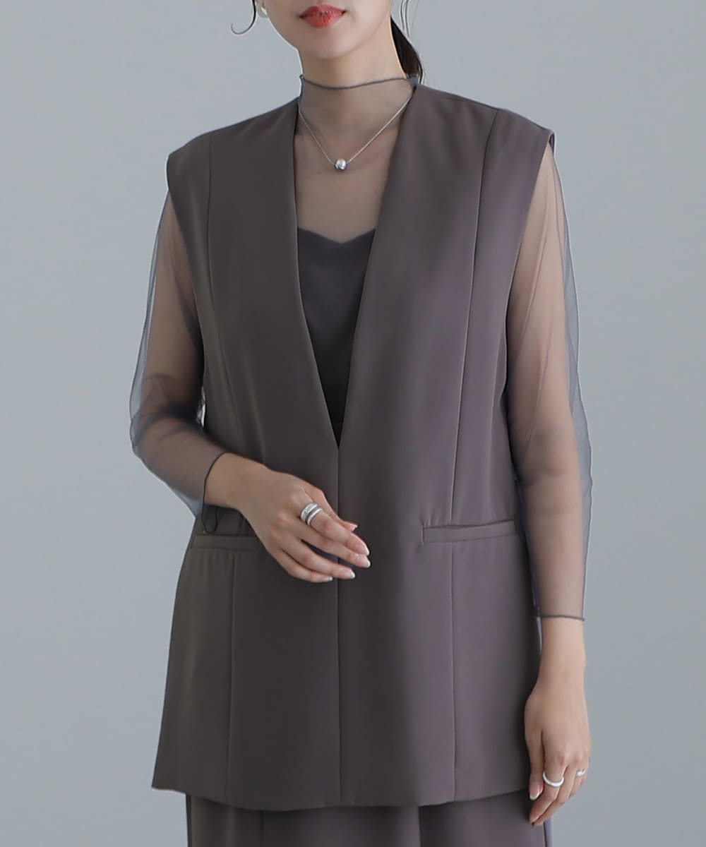 チュールパイピングリーフベルトAラインドレス | レジャ(Leja