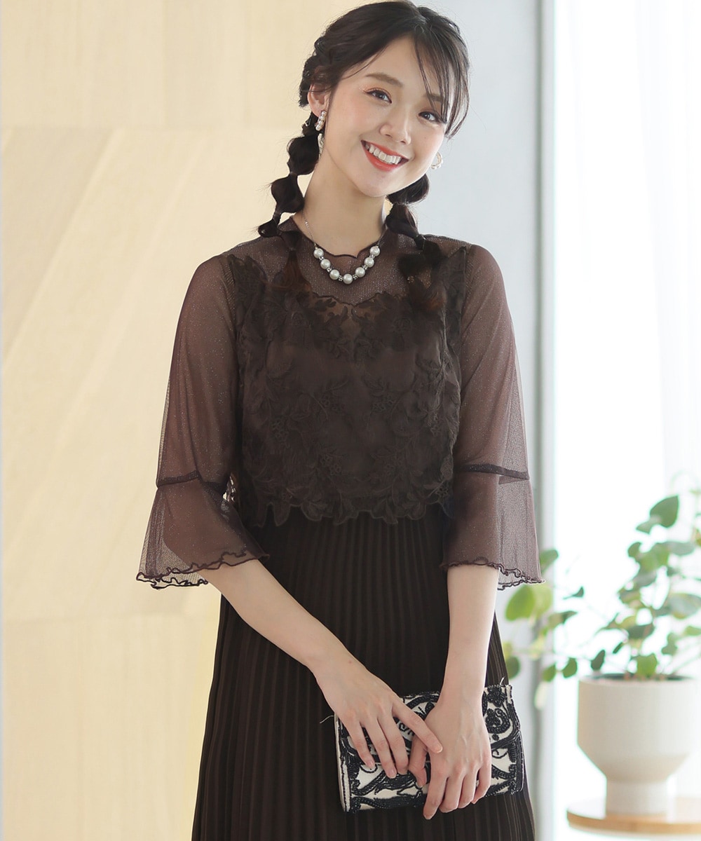 ラメチュールスリーブプリーツドレス | プールヴー(PourVous) | マルイ