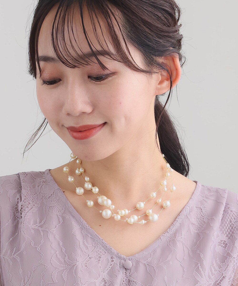 ❣️真珠　ネックレス　淡水パール ネックレス 　シルバー　結婚式　入学式　七五三 楽天市場】淡水パール ネックレス 真珠 3WAY 4連 多連 天然石