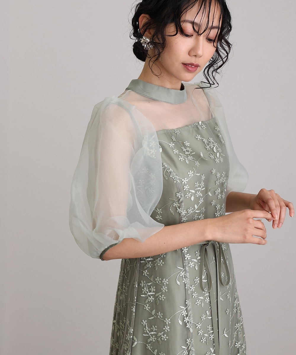 スパンコールボタニカルマーメイドボレロ2WAYワンピースドレス結婚式パーティー 当日発送】スパンコールボタニカルマーメイドボレロ2WAYドレス