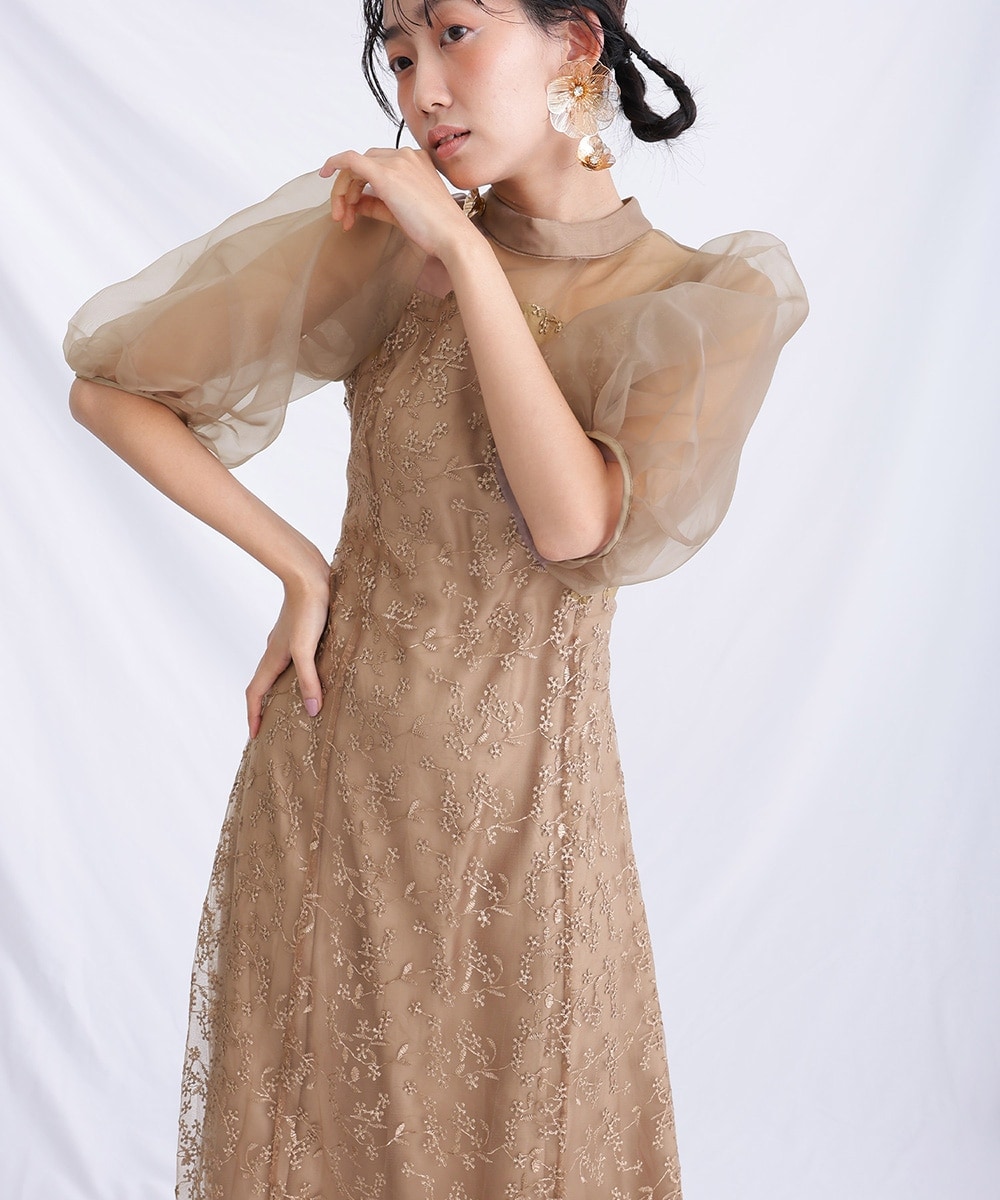 スパンコールボタニカルマーメイドケープボレロ付きキャミソール2way