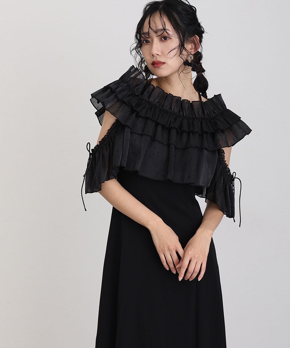 値下げ☆atlo 新品未使用 パーティードレス M atlo ドレス 「低身長用サイズあり」ミモレ丈＆五分袖フォーマル