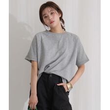 プールヴー(PourVous)のミニ裏毛ラグラン半袖トレーナー